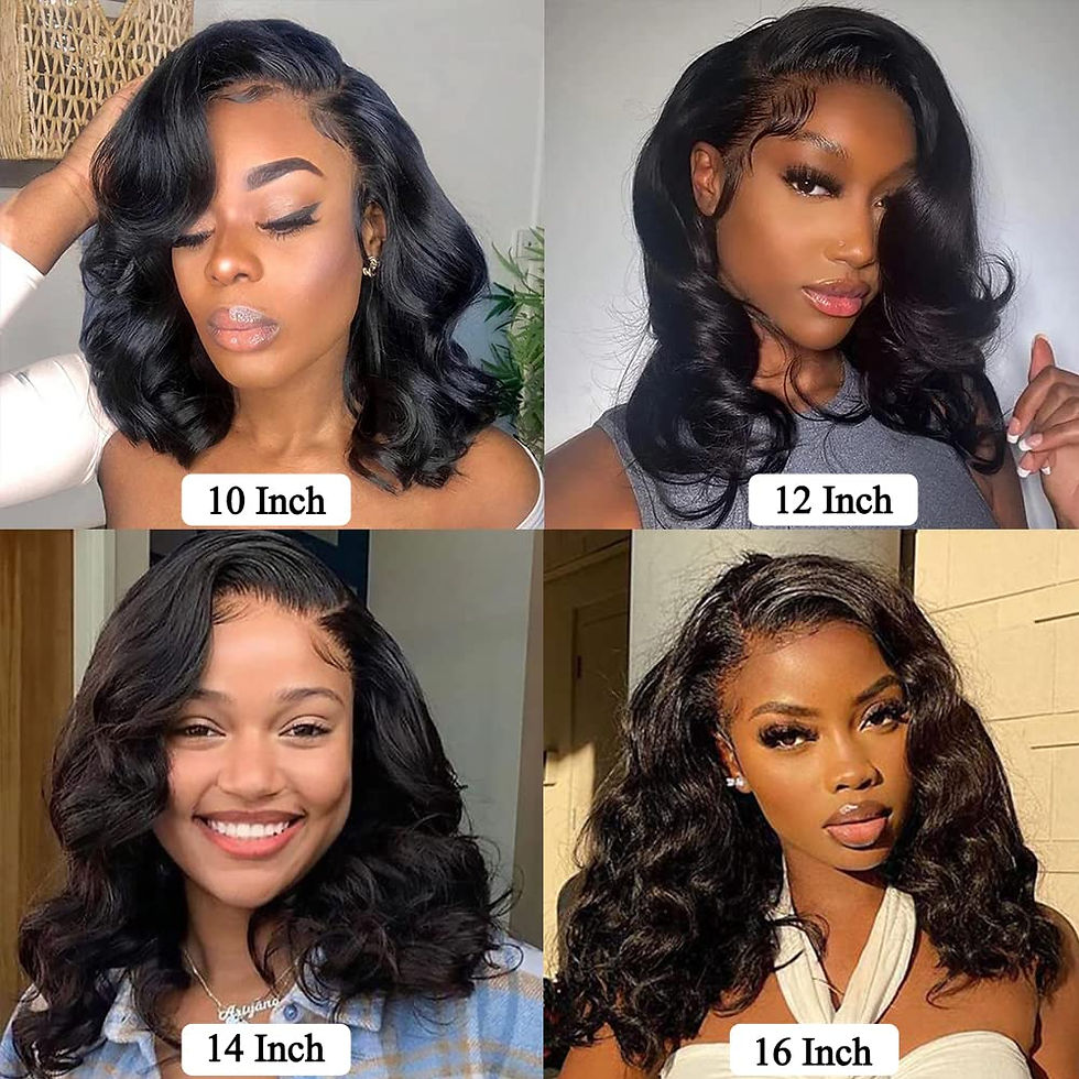 Thumbnail: Jolanly Wavy Bob Wig Human Hair 13x4 Lace Front Wigs Human Hair Pre Plucked Glu