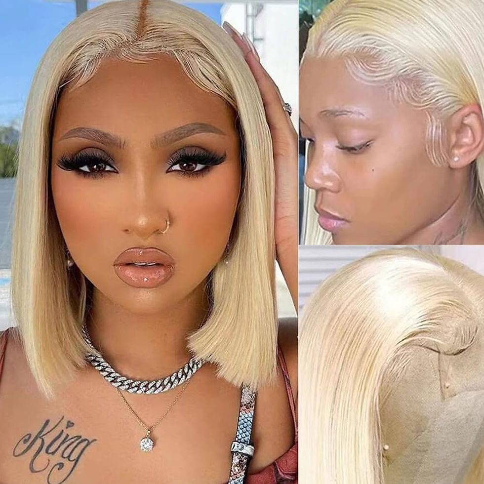Thumbnail: Blonde Bob Wig Human Hair 613 Lace Front Wig Human Hair 13X4 HD Transparent lac