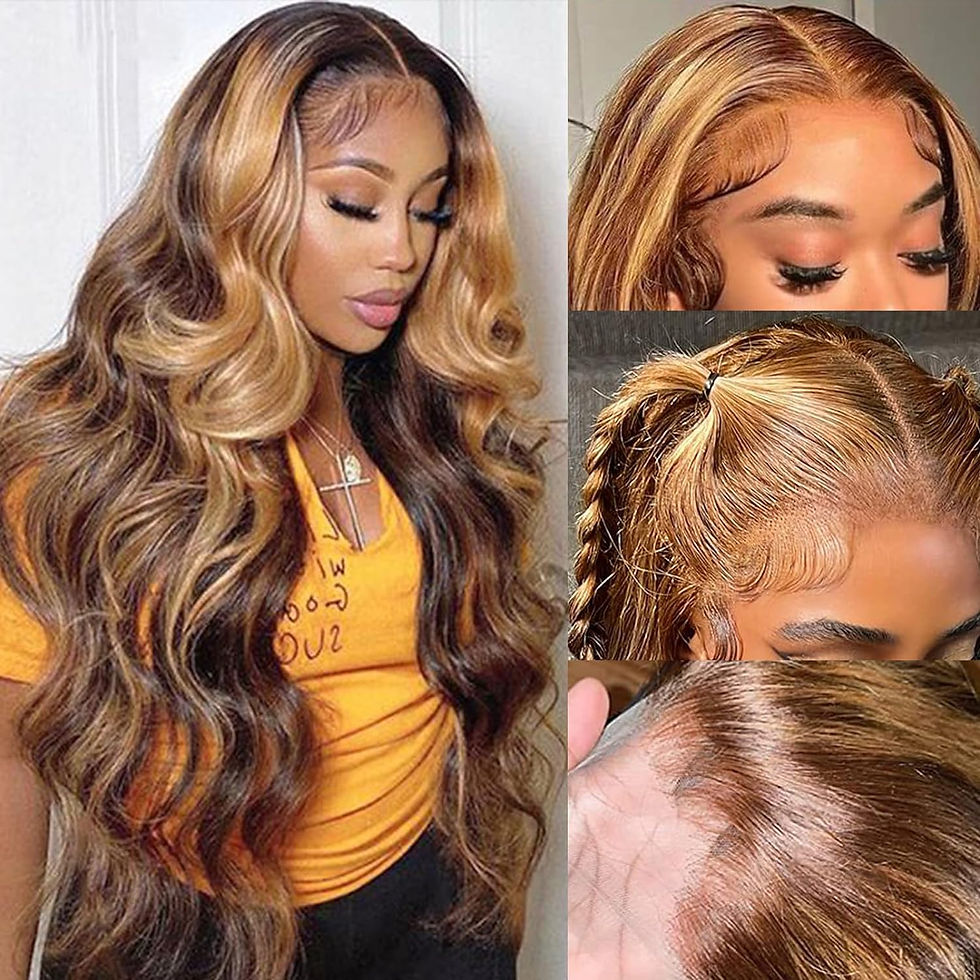 Thumbnail: 26 Inch Honey Blonde Lace Front Wig Human Hair 13x4 Ombre Lace Front Wig Human 