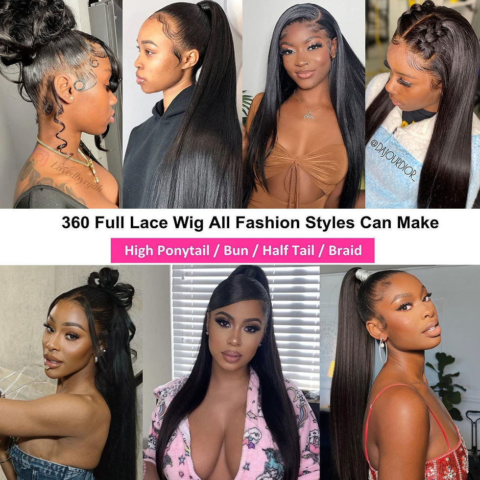 Thumbnail: Qmaple 360 Lace Front Wigs Human Hair Pre Plucked,22Inch HD Transparent Straigh