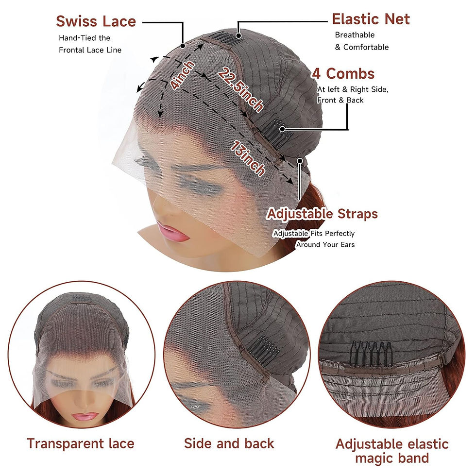 Thumbnail: Vodari Reddish Brown Lace Front Wigs Human Hair -180% Density Transparent HD La
