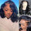 Thumbnail: Jolanly Wavy Bob Wig Human Hair 13x4 Lace Front Wigs Human Hair Pre Plucked Glu