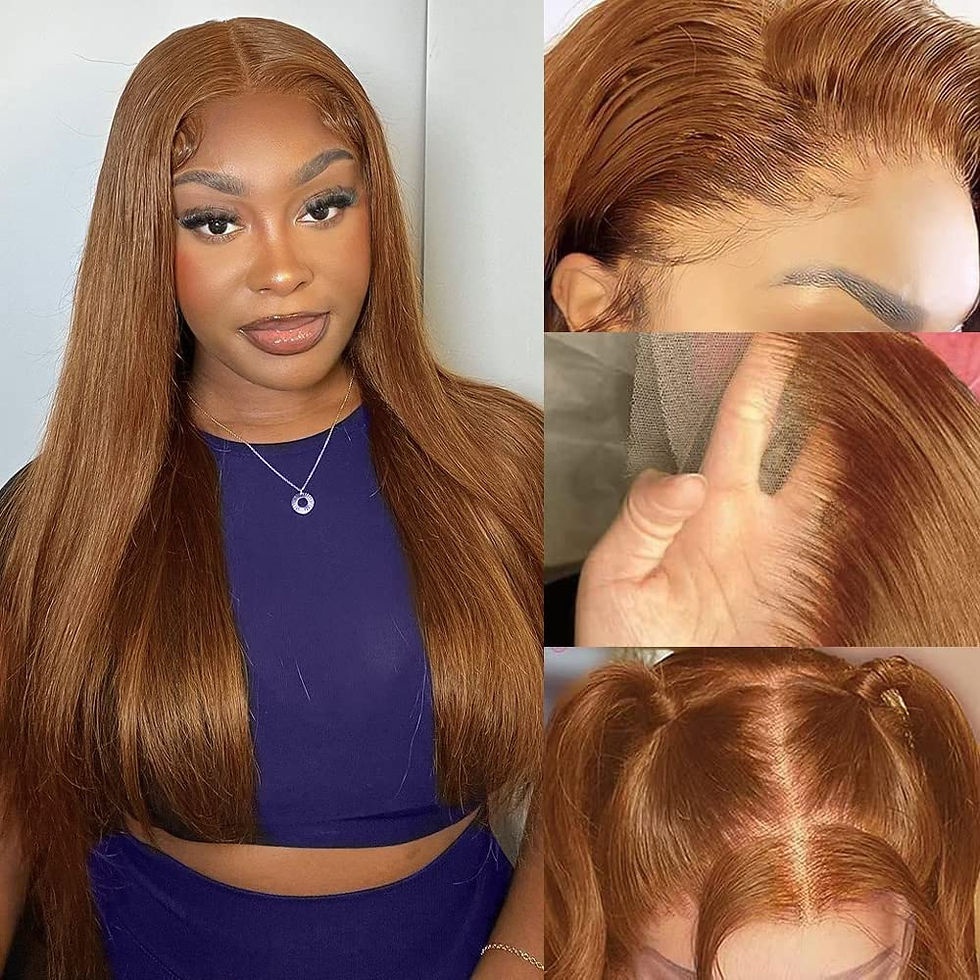 Thumbnail: Hevgf Reddish Brown Lace Front Wigs Human Hair Auburn Body Wave Wig 150% Densit