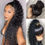 Thumbnail: 360 Lace Front Wigs Human Hair Pre Plucked, Water Wave HD Transparent Lace Fron