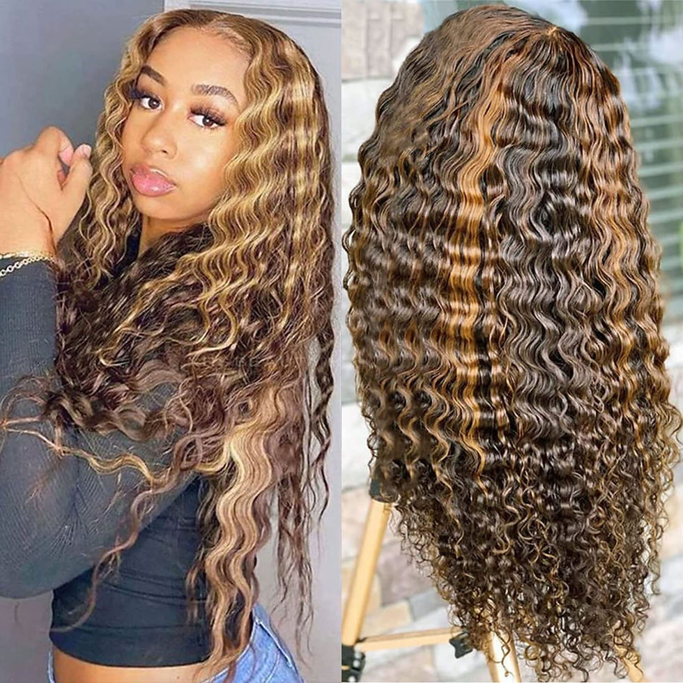 Thumbnail: Aveiyce Reddish Brown Deep Wave Lace Front Wigs Human Hair Auburn Colored 13x4 