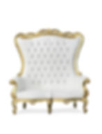 Gold/White Throne Loveseat