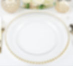 Acrylic clear with gold bead charger plate clear with gold bead charger plate