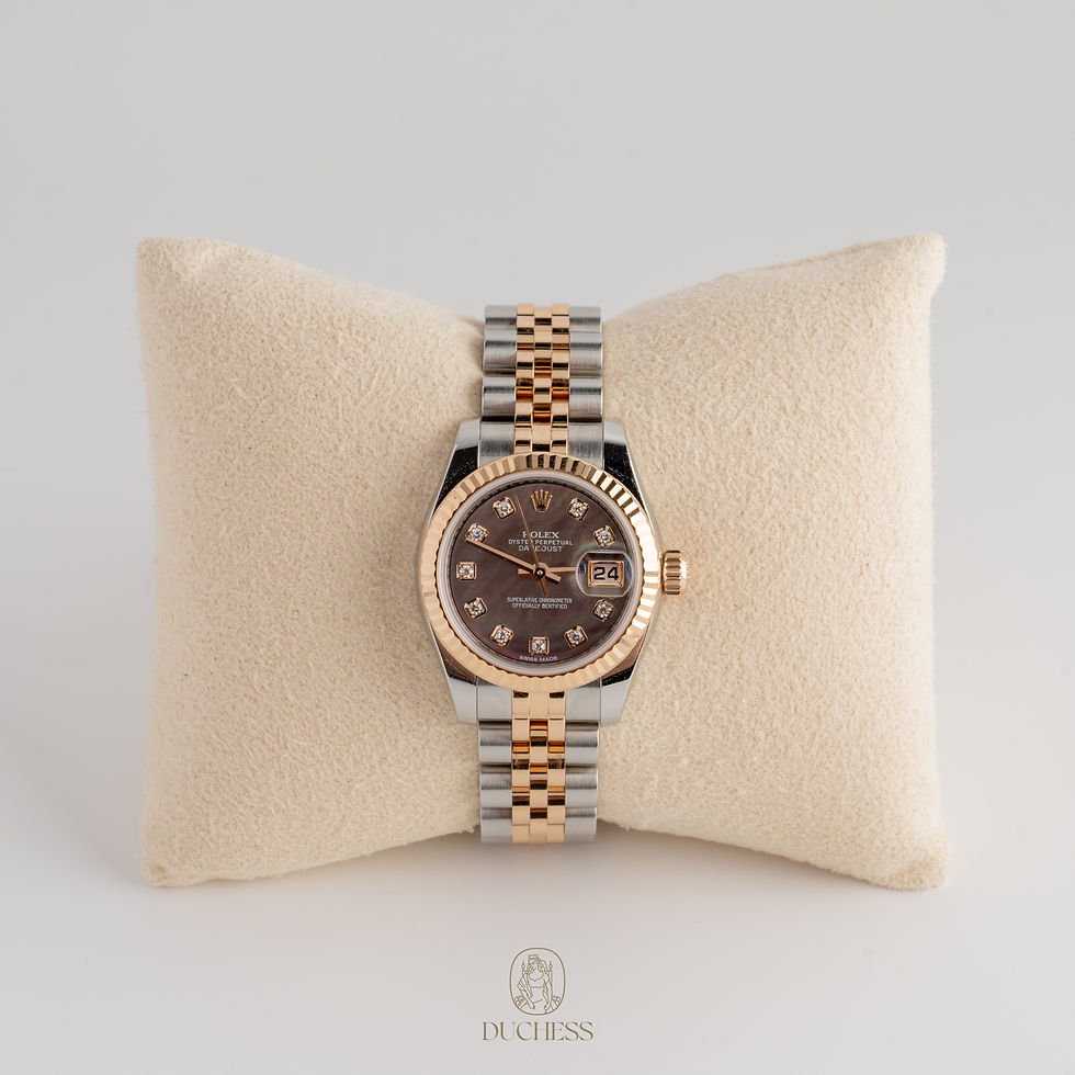 Rolex Datejust 26 Two Tone Black Mother Of Pearl 10 Point Diamond