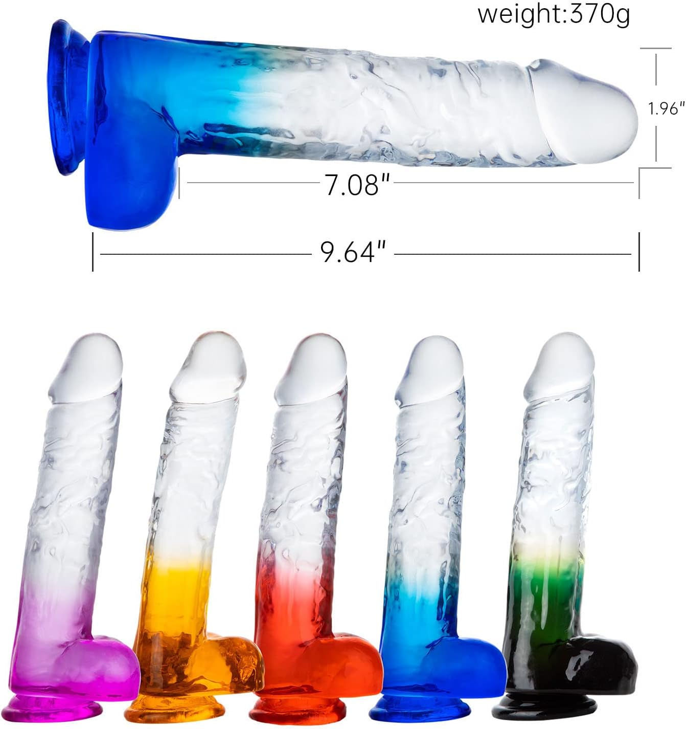 Dildo chupa doble color, Consolador 20cm