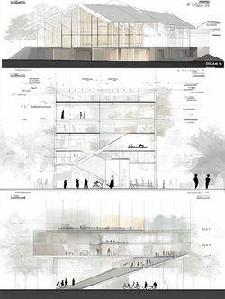 Architectural Blueprint With Detailed Sectional Views And Annotations