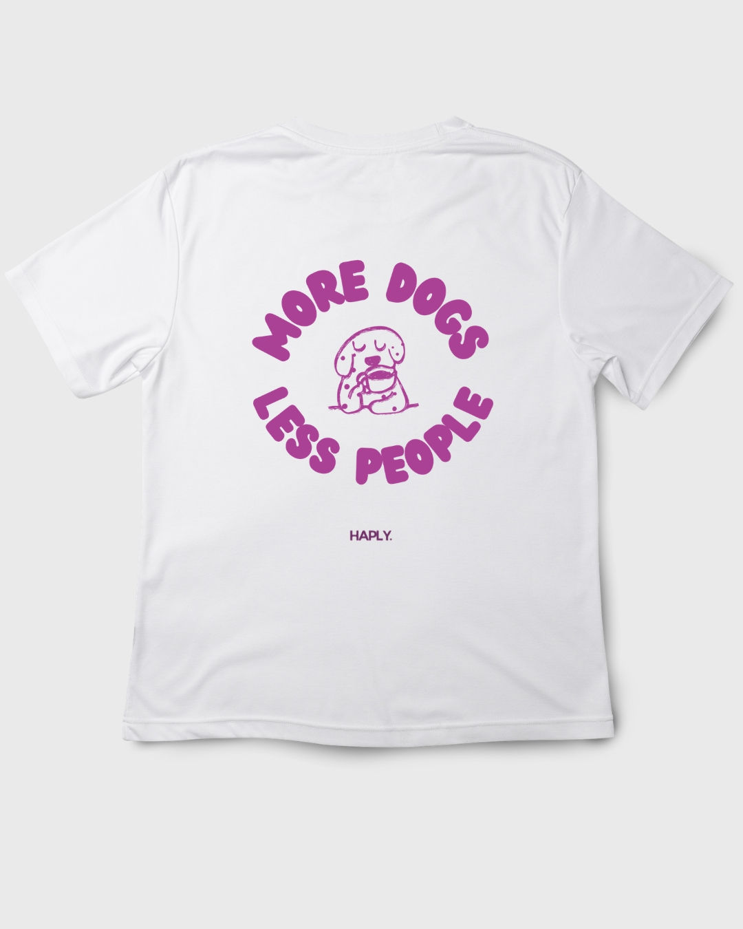 Baumwoll Oversized T-Shirt 'More Dogs Less People'