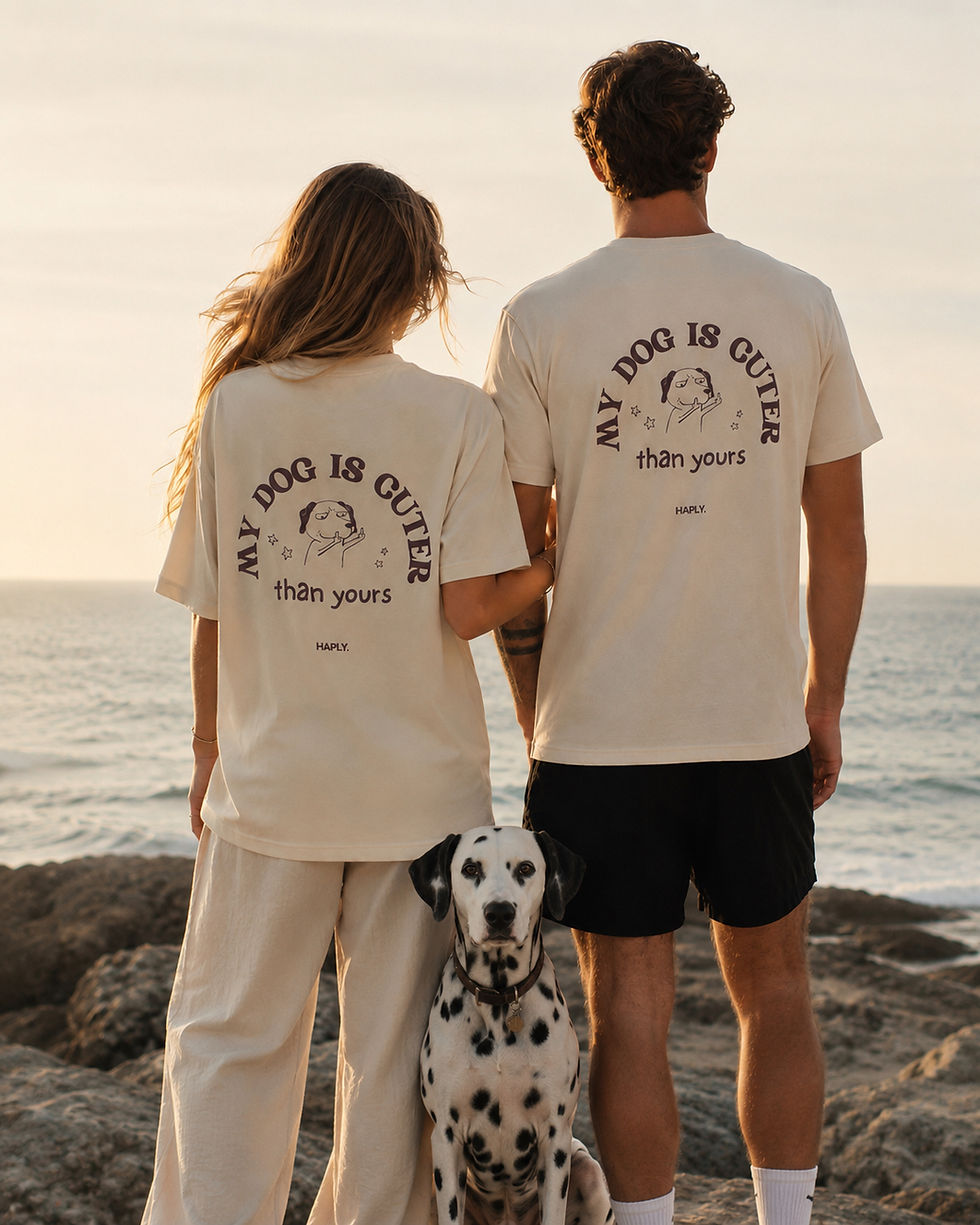 Miniaturbild: Baumwoll Unisex T-Shirt 'my dog is cuter than yours‘