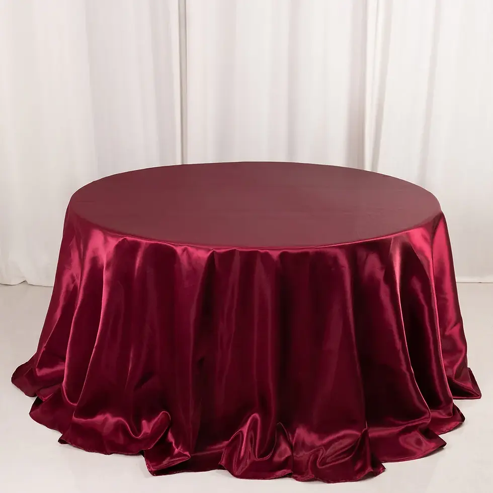 Thumbnail: 120” Round Satin Table Cloth –Rental