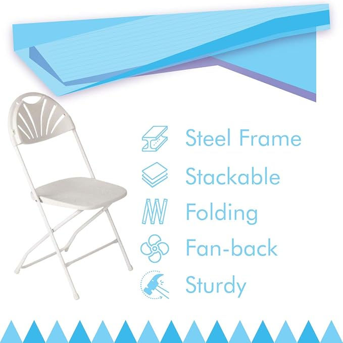 Thumbnail: White Folding Fanback Chair Rental –