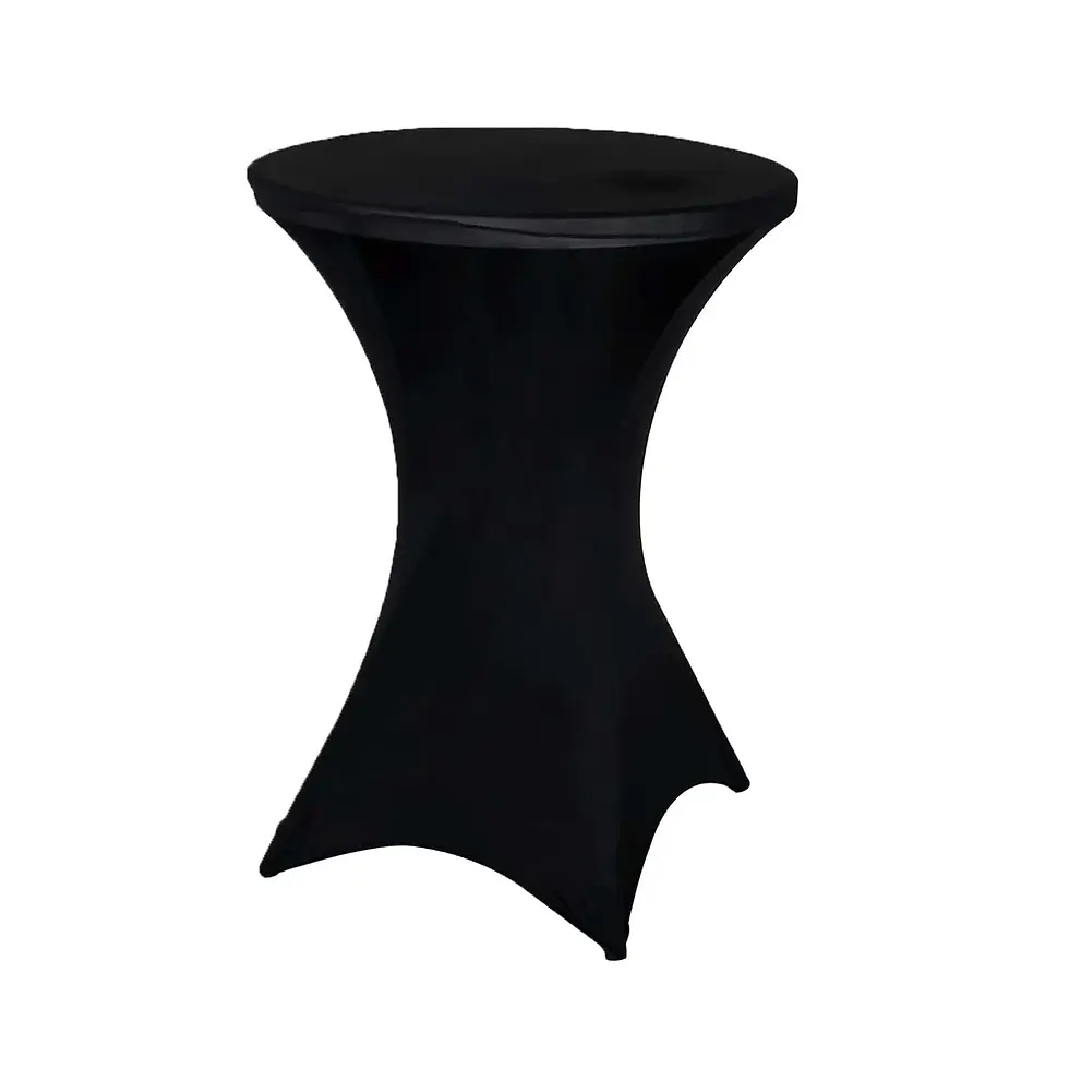 Black Spandex Round Cocktail Table Cover