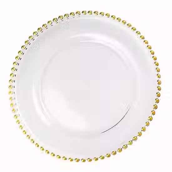 Transparent Gold and Beaded Chargers