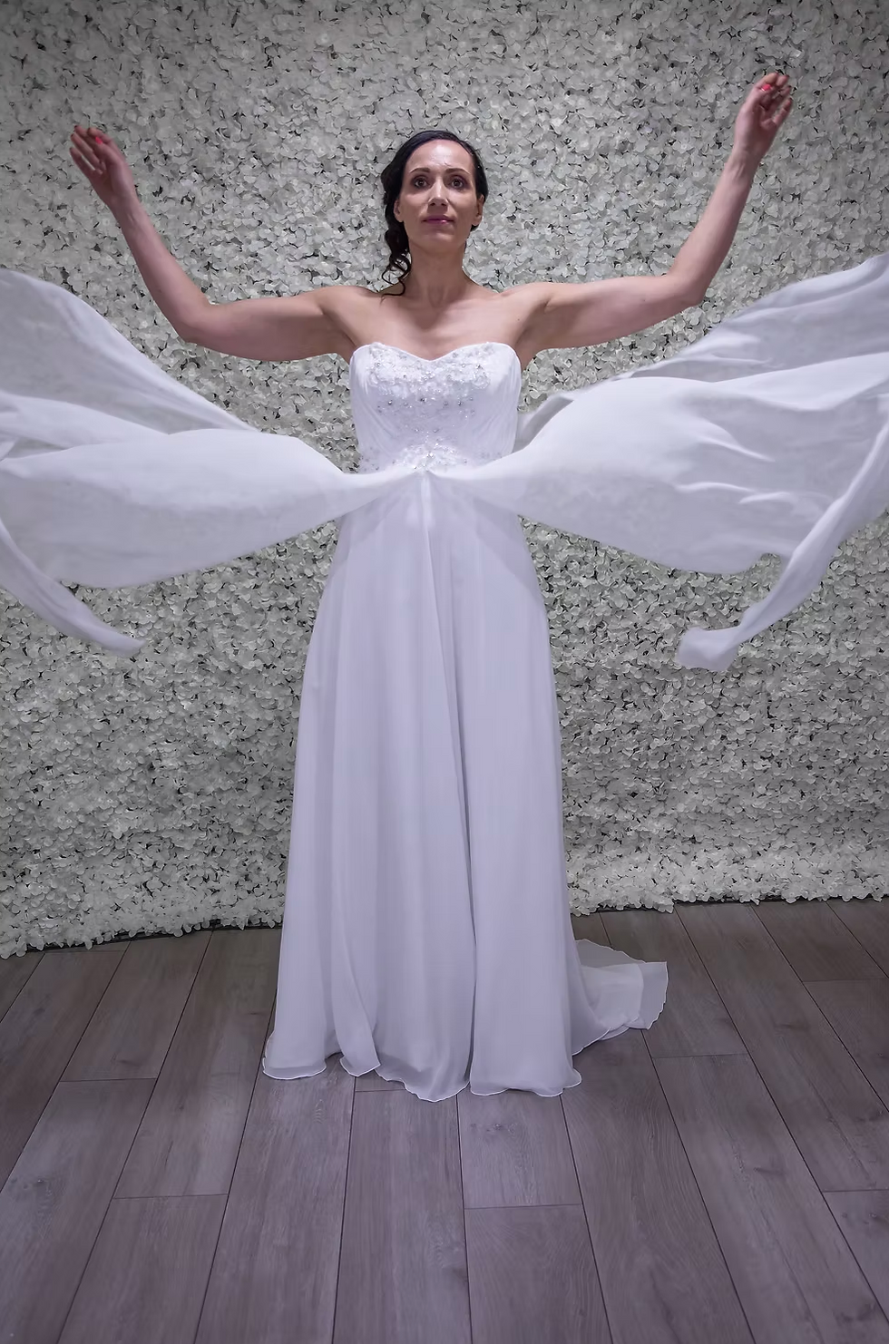 Thumbnail: Handmade A-Line Wedding Dress 'Bella' - Size 10