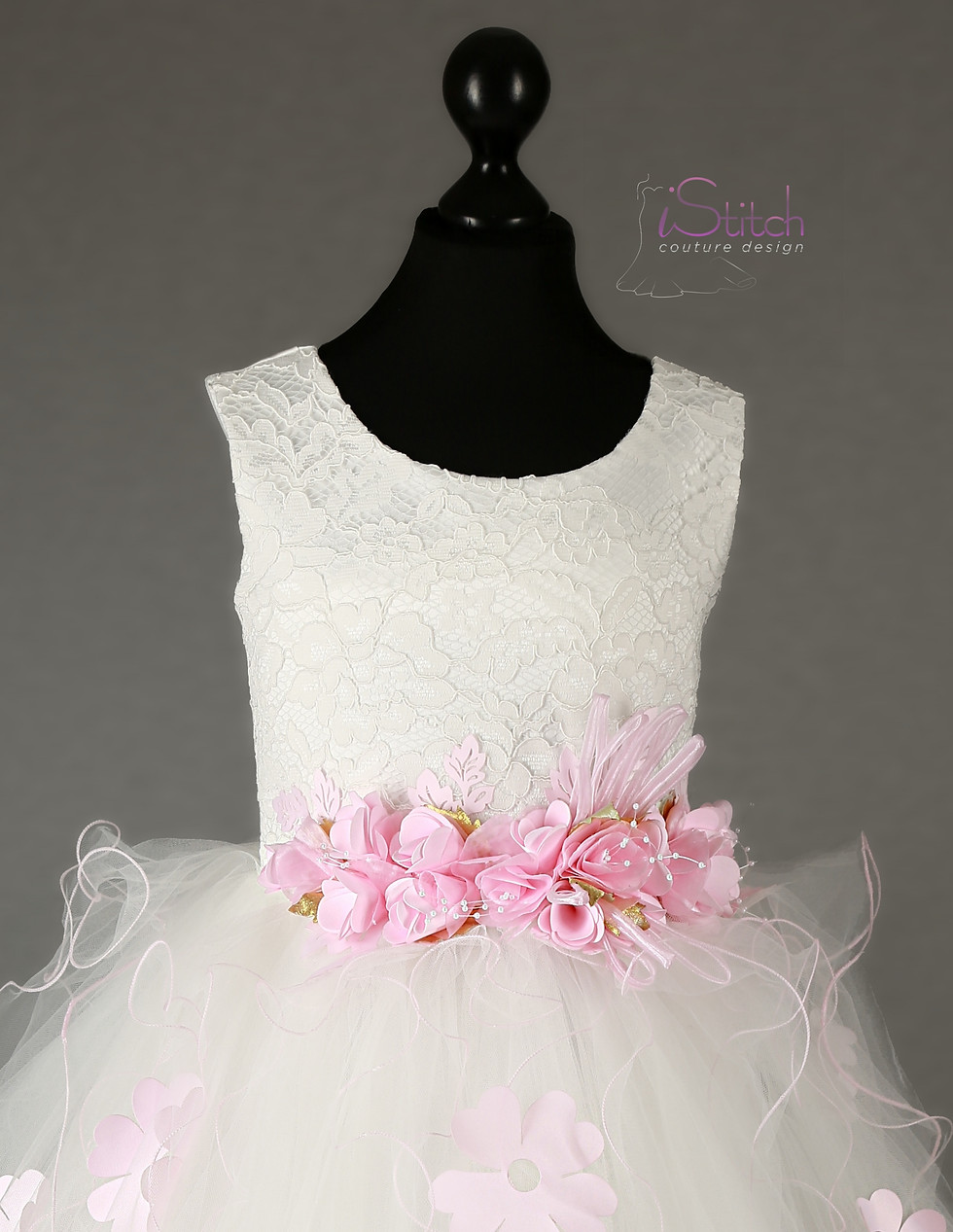 Thumbnail: 'Petal Whimsy' - Girls' Dress For Special Occasions | Bust 30"