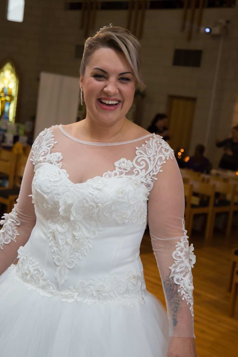 Thumbnail: ‘Vienna Rose’ Lace Wedding Dress - Size 20