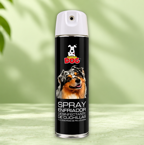 Golden Dog Spray Enfriador Desinfectante de Cuchillas en aerosol.