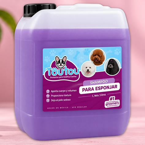 Shampoo Toutou para esponjar presentación de 5 litros