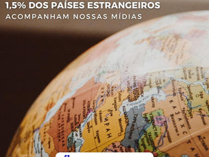 1,5% dos países estrangeiros acompanham nossas mídias de acordo com o relatório de julho/2023