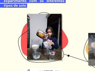 Estudante do 3º ano realiza experimento com os diferentes tipos de solo