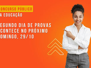 Segundo dia de provas do Concurso da Educação acontece no próximo domingo (29/10)