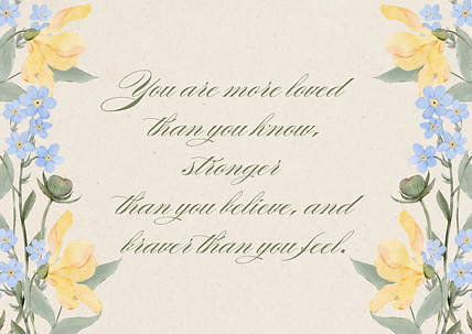 Yellow Blue Green Pastel Simple Watercolor Flowers Thank You Card - Ayesha abdul qadir.png