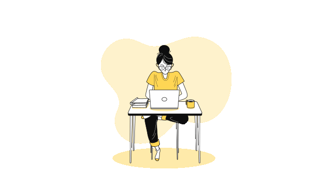 Marketing Girl Working On Laptop.gif