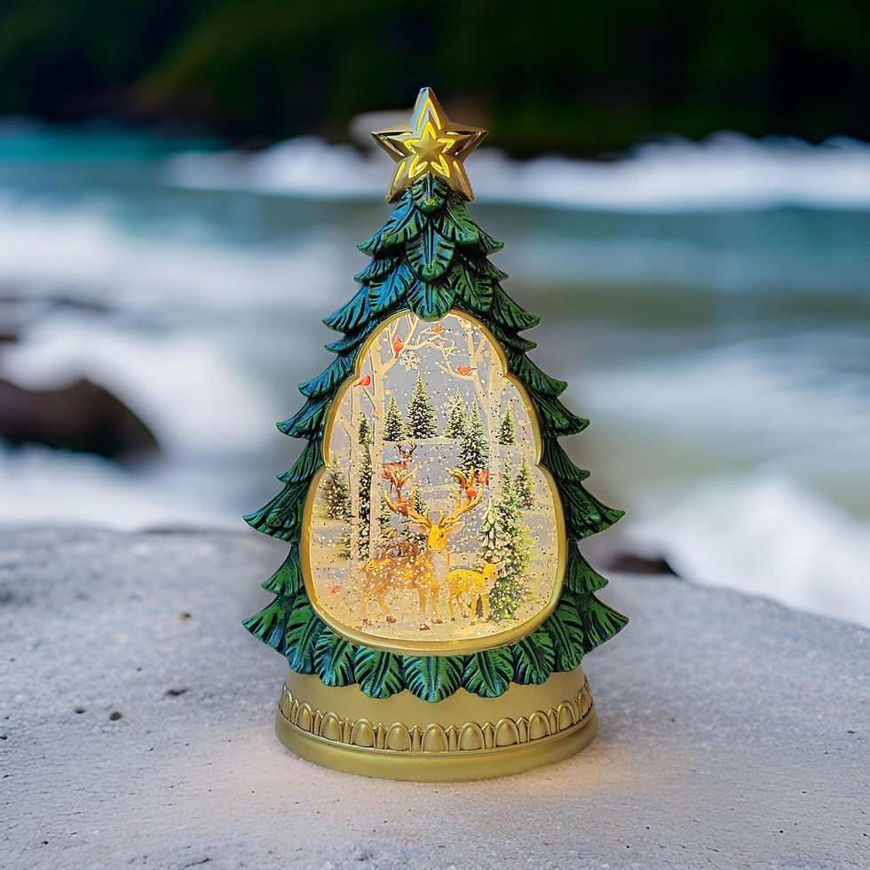Thumbnail: Reindeer with Birch Trees and Red Cardinals Water Lantern