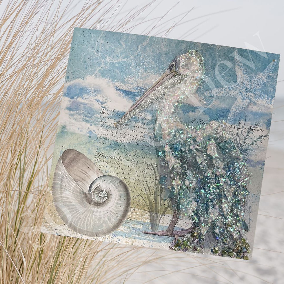 ✨ Sparkling Beach Glass Bird Canvas Class