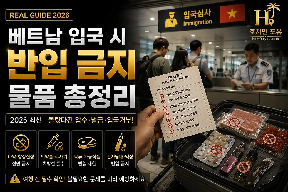 2026 베트남 입국 시 반입 금지 물품 총정리, 세관 신고 및 여행 준비 주의사항 안내