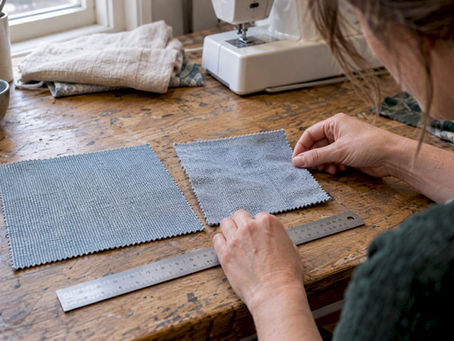 Comparing washed and unwashed fabric swatches