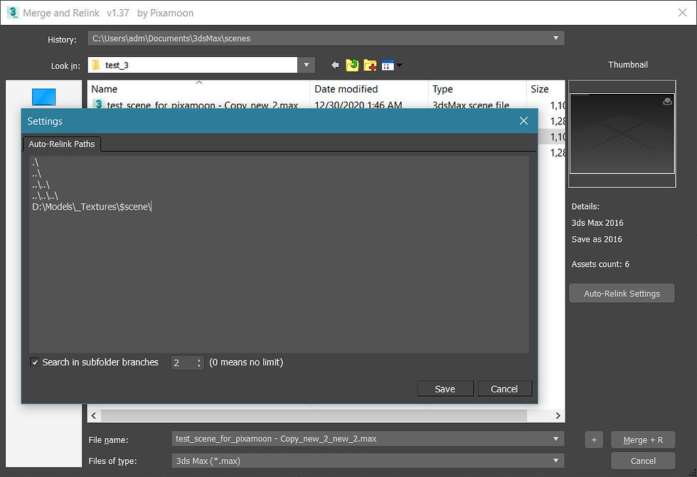 Thumbnail: Merge and Relink