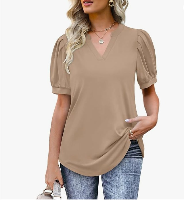 Ofeefan Puff-Sleeve Blouse – Office-to-Patio Favorite