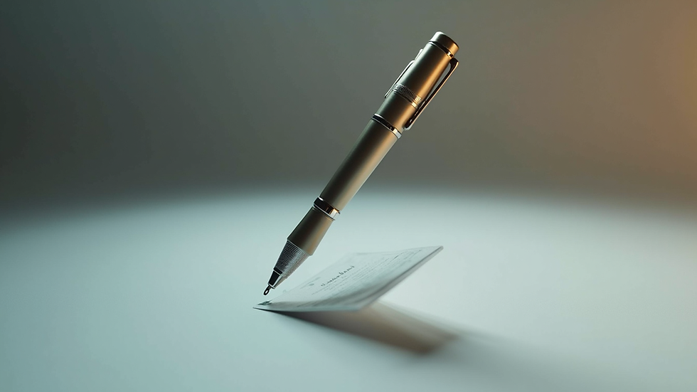 Close-up view of a magnetic levitation pen floating above its base