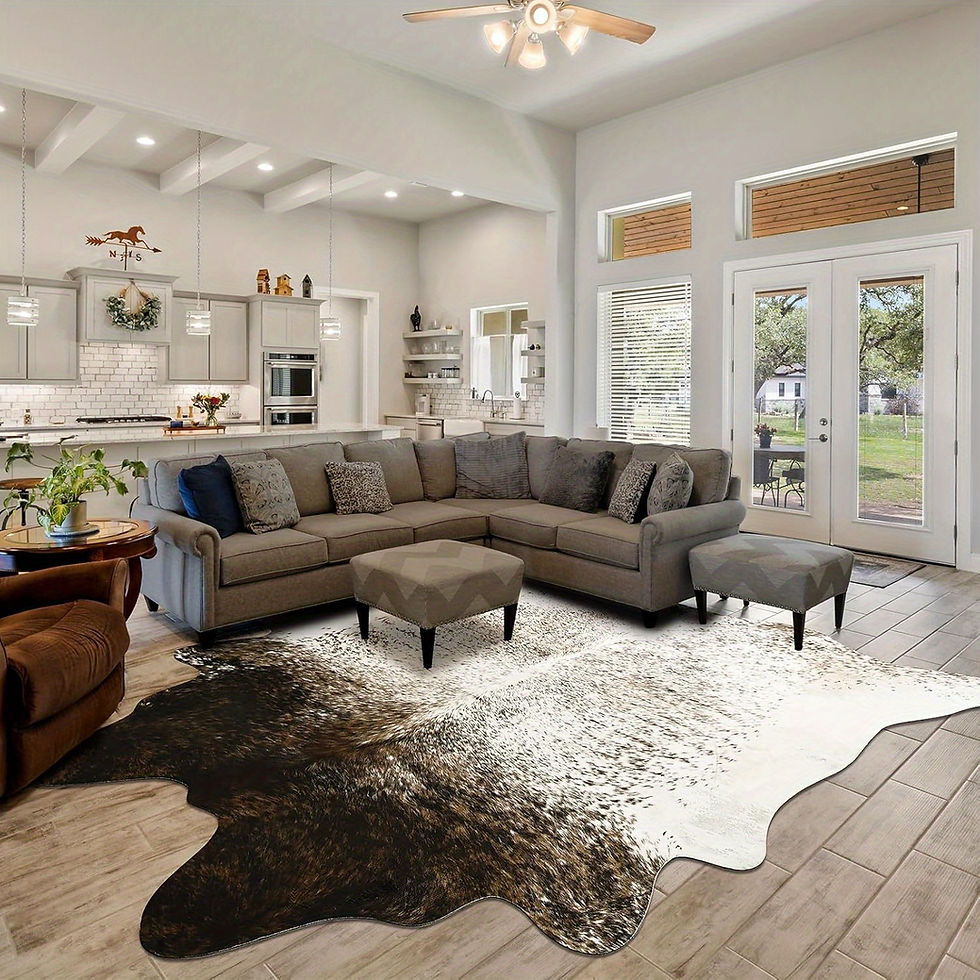 Thumbnail: Vegan Cowhide Faux Fur Rug