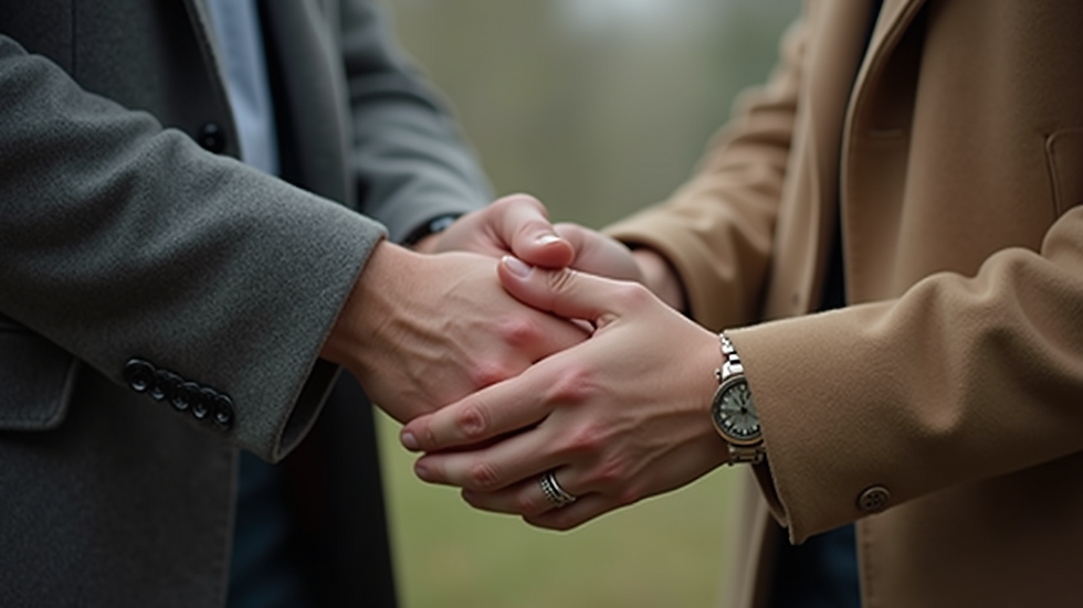 Close-up view of two hands holding each other gently