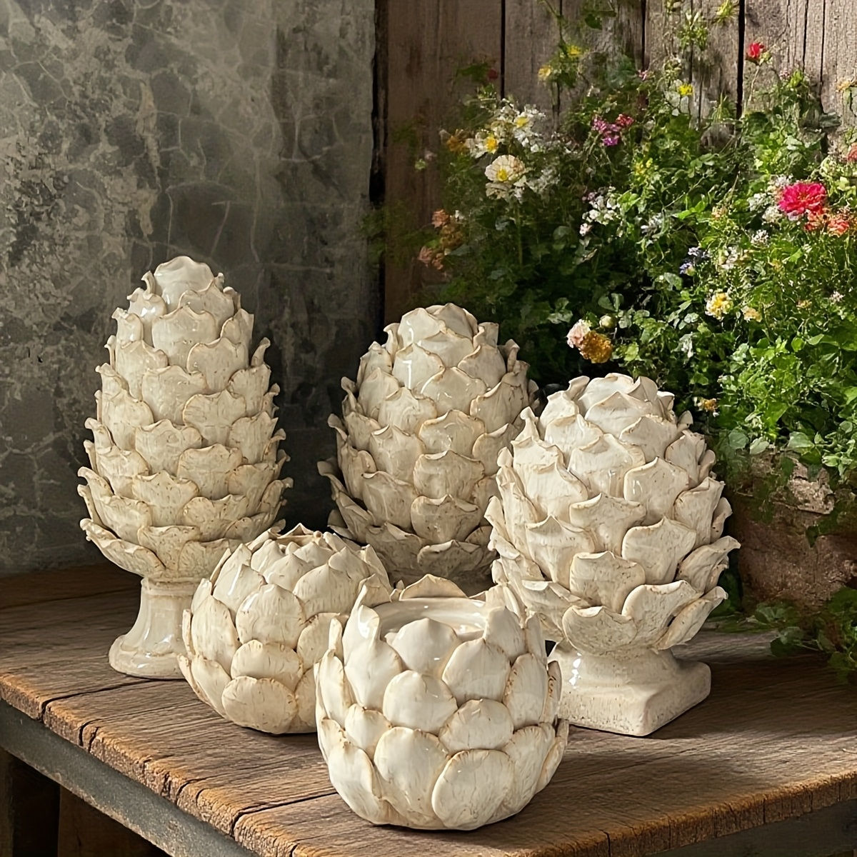 Handmade Ceramic Pinecone Decor