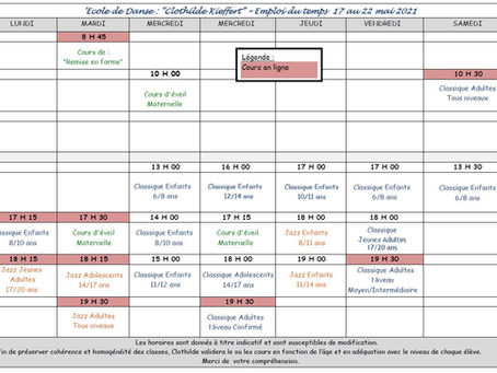 COVID-19 : Reprise physique cours enfants et emploi du temps