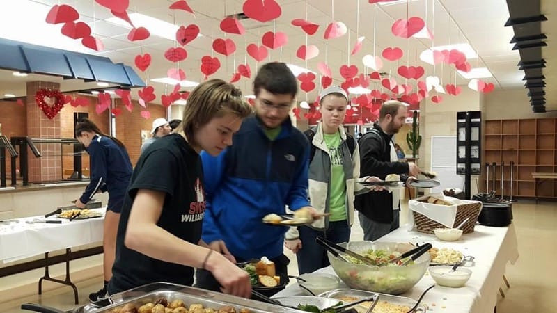 A photo from last year's Valentines Dinner. This year, self-service is not possible due to COVID-19. Photos: Duke's Diner Facebook page