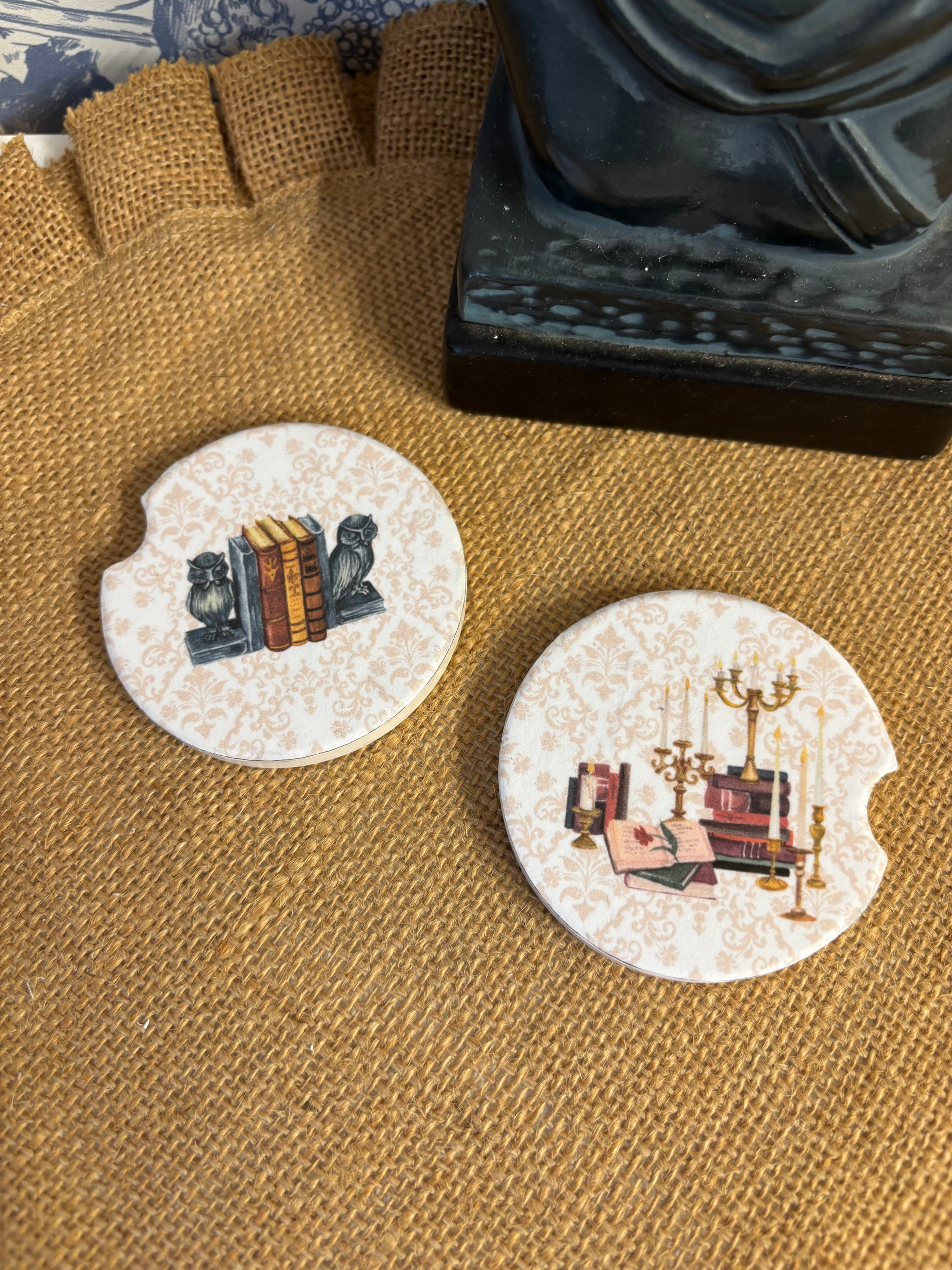 Dark Academia Study Car Coasters