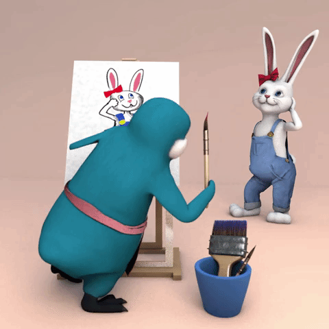 Nougatine et Bleuet - Peinture