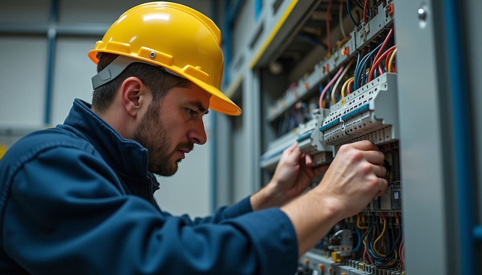 Elektrik teknisyeni arıza onarımı yapıyor