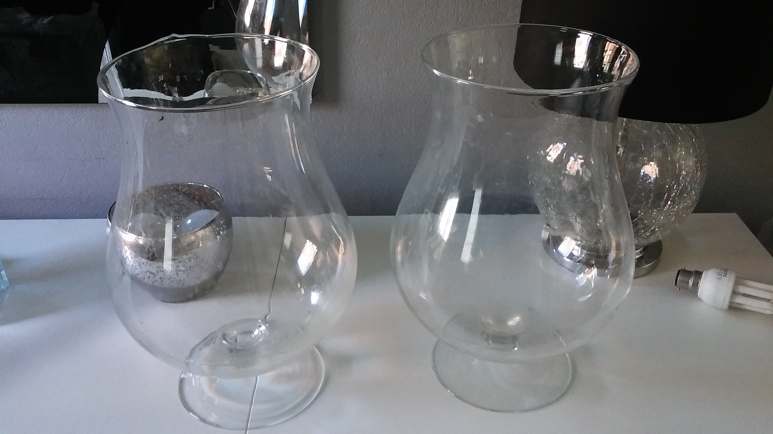 LARGE GLASS GOBLET VASES