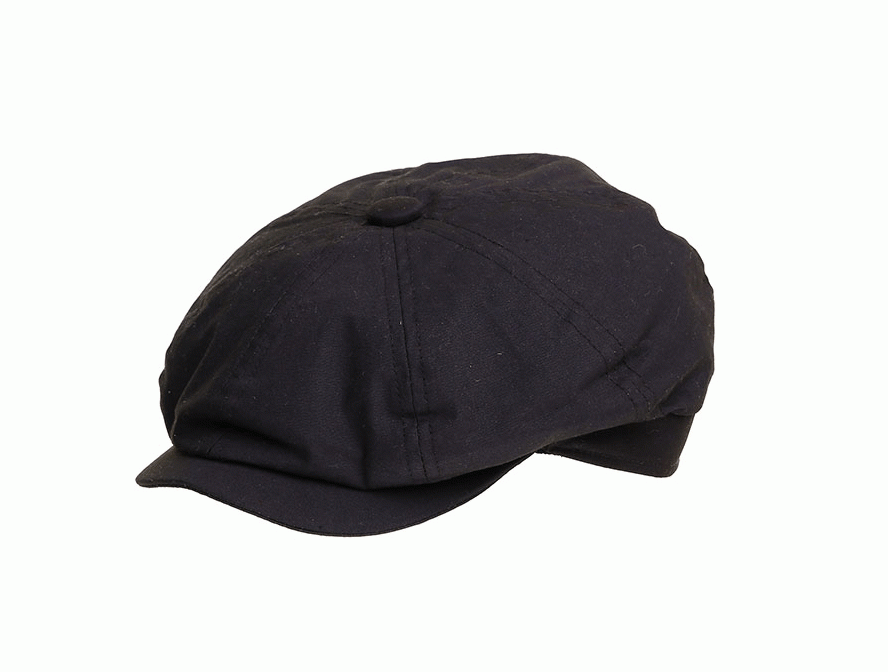 gatsby 8 piece wax flat cap black