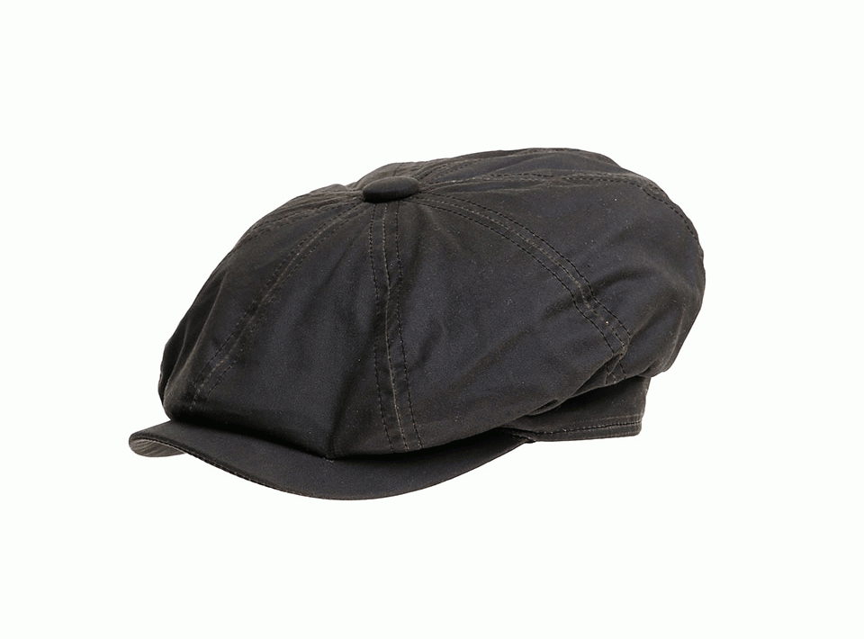 gatsby 8 piece wax flat cap olive green