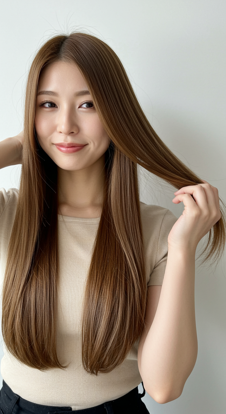 ロング ストレート 正面