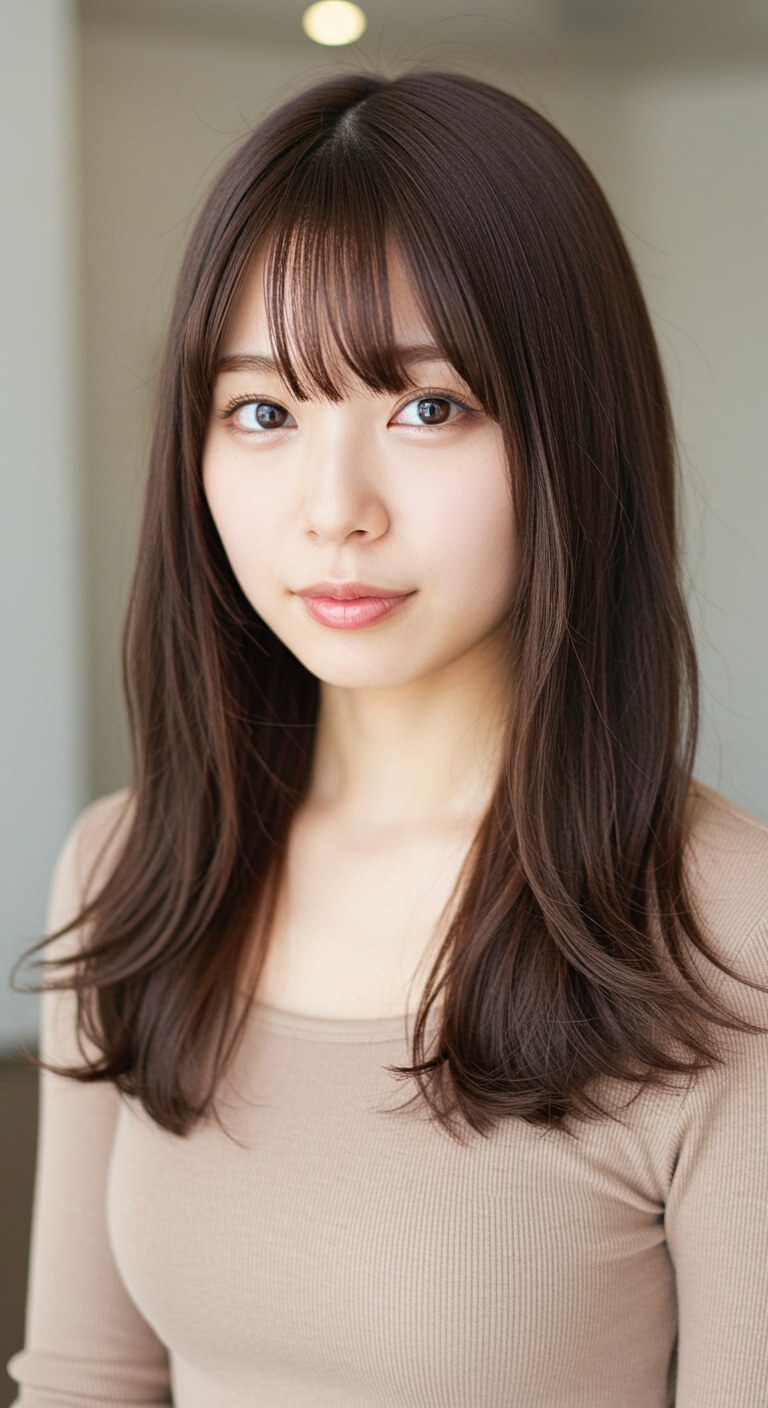 ロング ストレート 正面